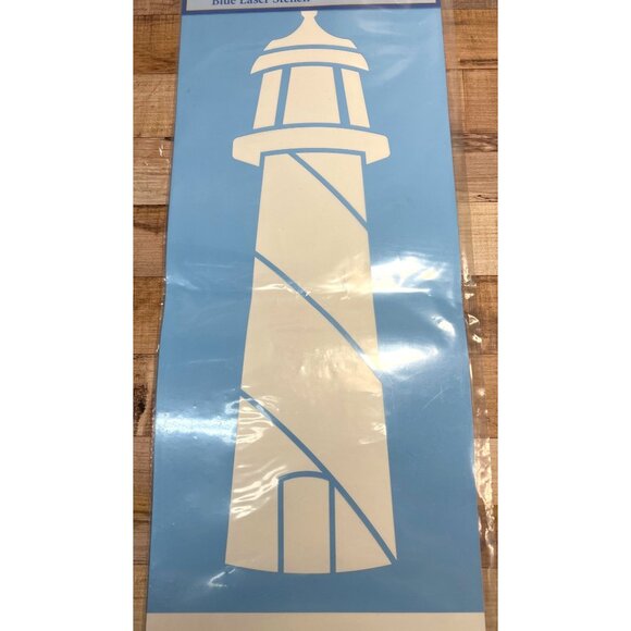 American Traditional Blue Laser Lighthouse Stencil 21" Durable Reusable Template - Picture 4 of 4